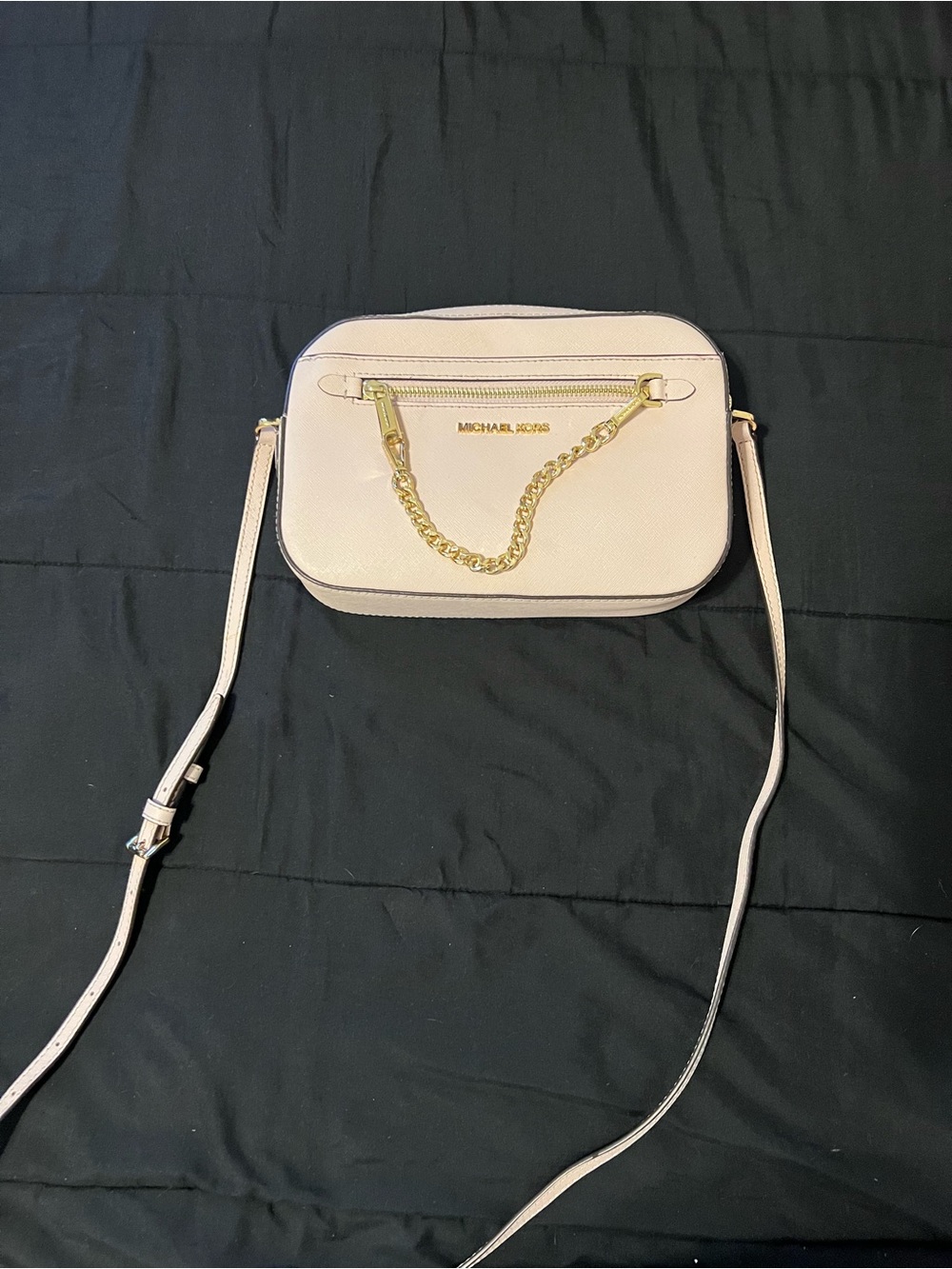 Michael Kors Light Pink Crossbody with Gold Chain Detail